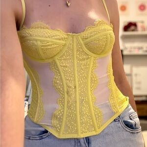 Urban Outfitters Yellow Lace Corset